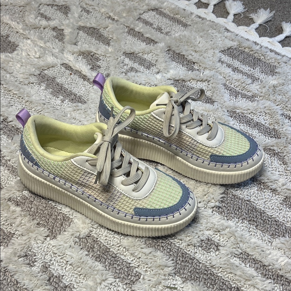 Dolce Vita Sneakers in Cream, Blue, and Purple